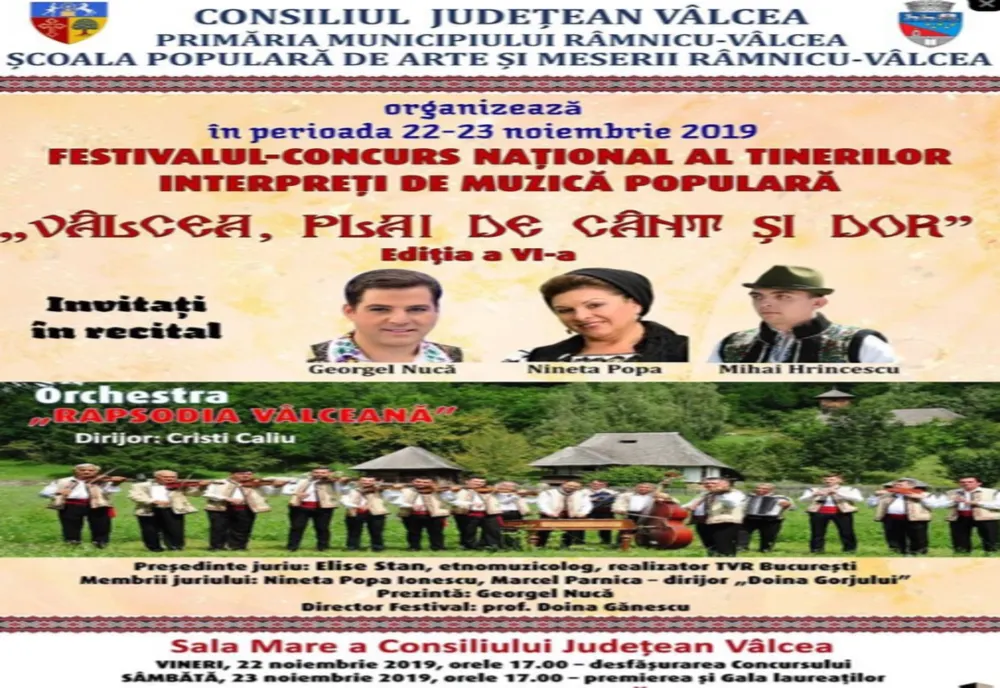 Festival concurs de muzică populară la Râmnicu Vâlcea