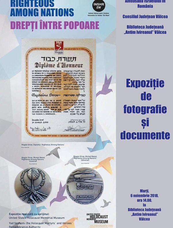 Ambasada Israelului organizează o expoziție de fotografii și documente la Râmnicu Vâlcea