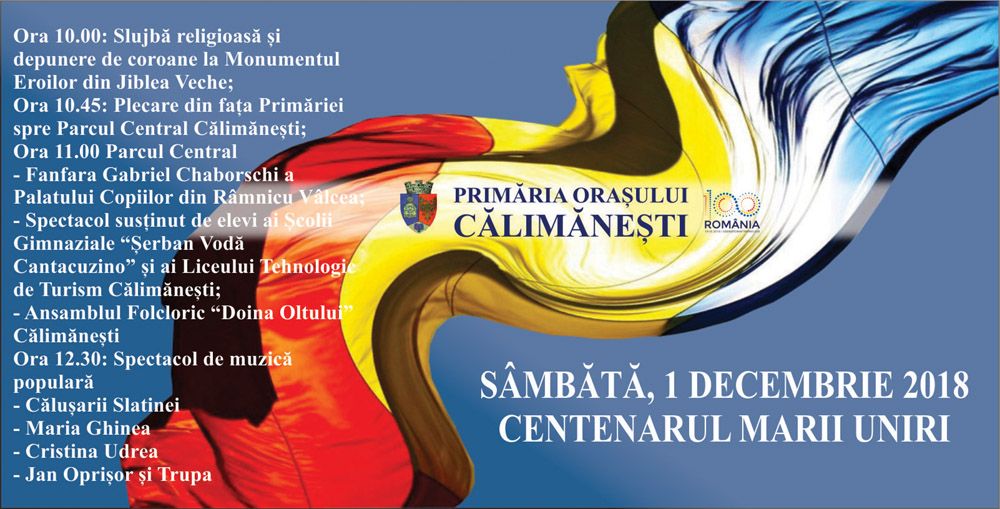 Program bogat de 1 decembrie la Calimanesti