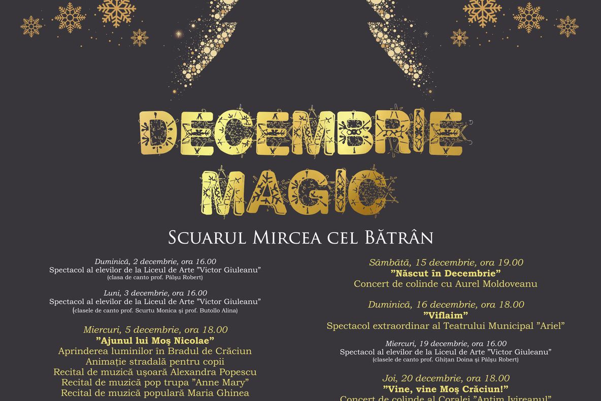 Spectacolele derulate sub genericul ”Decembrie Magic” în Râmnic