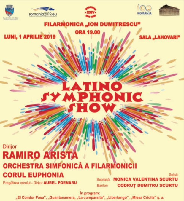 Latino Symphonic Show, pe 1 aprilie, la Filarmonica vâlceană