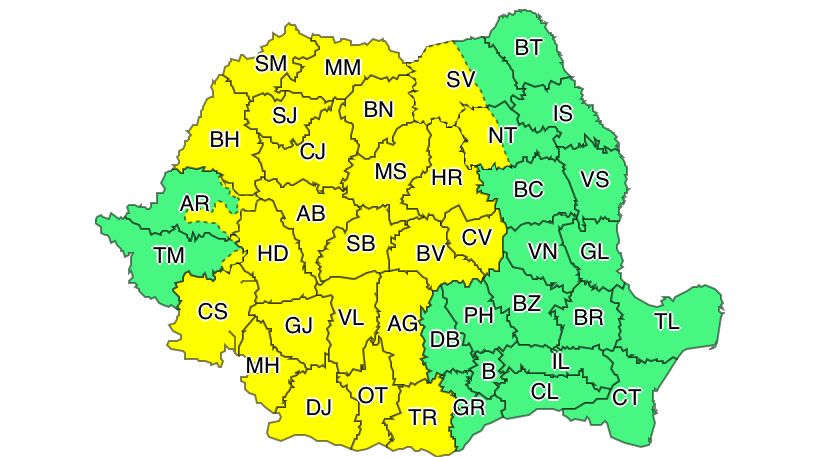 Instabilitate atmosferică începând de sâmbătă, ora 12 00