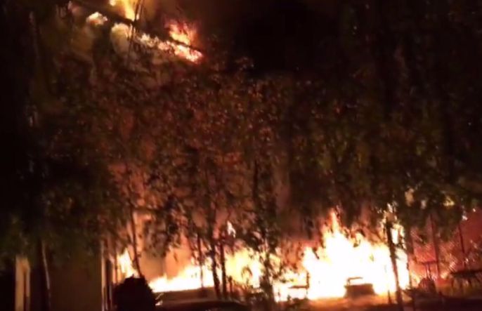 Incendiu la un hotel din Căciulata