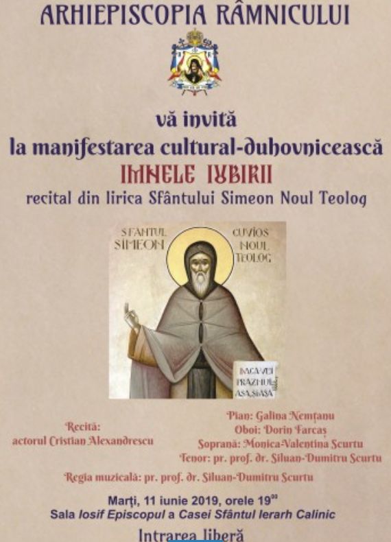 Arhiepiscopia Râmnicului îi invită pe râmniceni la recital