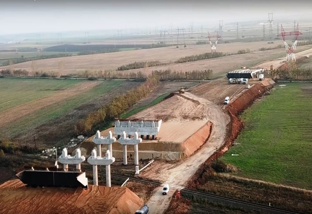 VIDEO. Cum arată şantierul Drumului Expres Craiova-Piteşti, în zona Centurii Slatinei