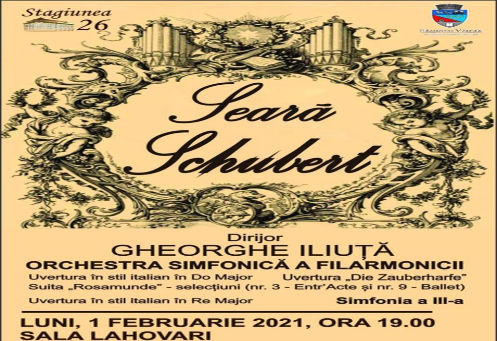 Franz Schubert, unul dintre primii romantici, celebrat la Filarmonica din Râmnicu Vâlcea