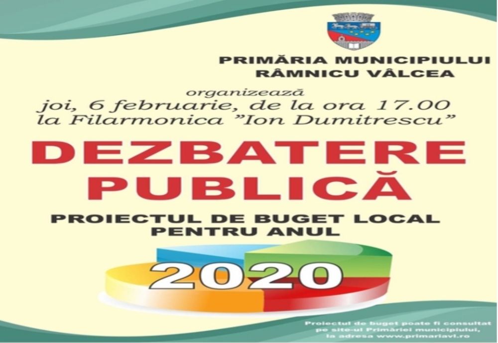 Râmnicu Vâlcea: Pe 6 februarie va avea loc dezbaterea publică a proiectului de buget local