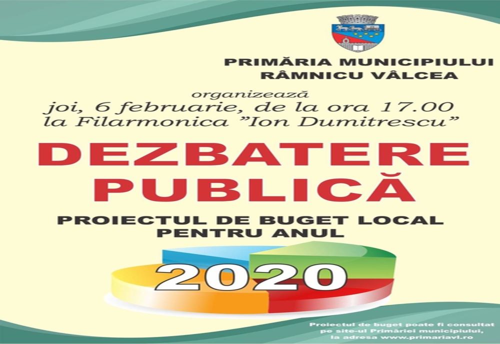 Proiectul de buget local a fost publicat pe site ul Primăriei Râmnicului
