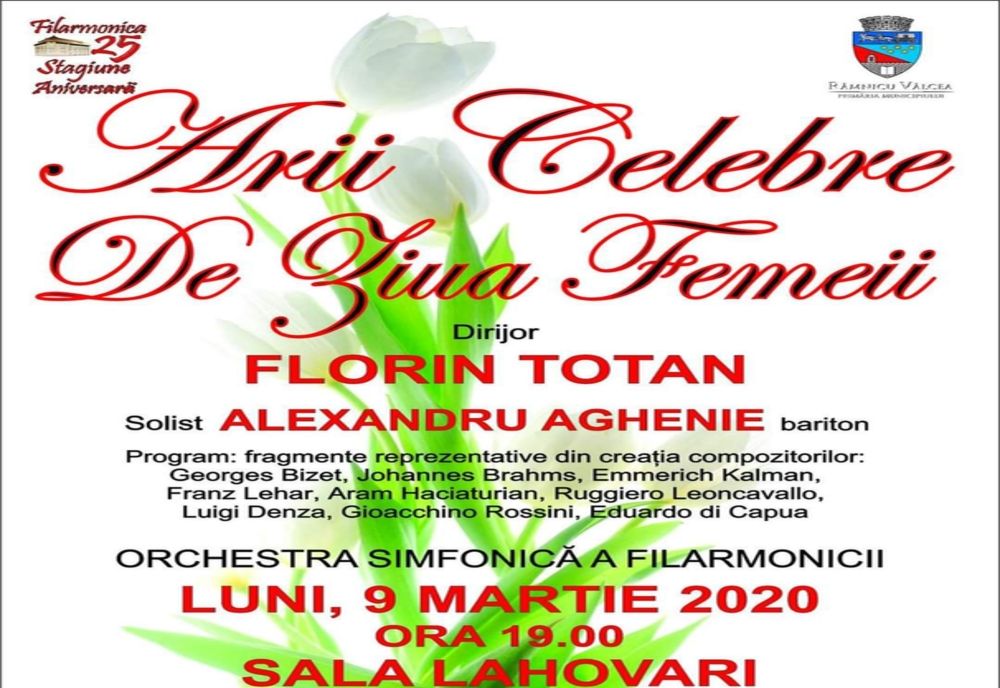 Arii celebre pentru ziua femeii, la filarmonica din Râmnicu Vâlcea