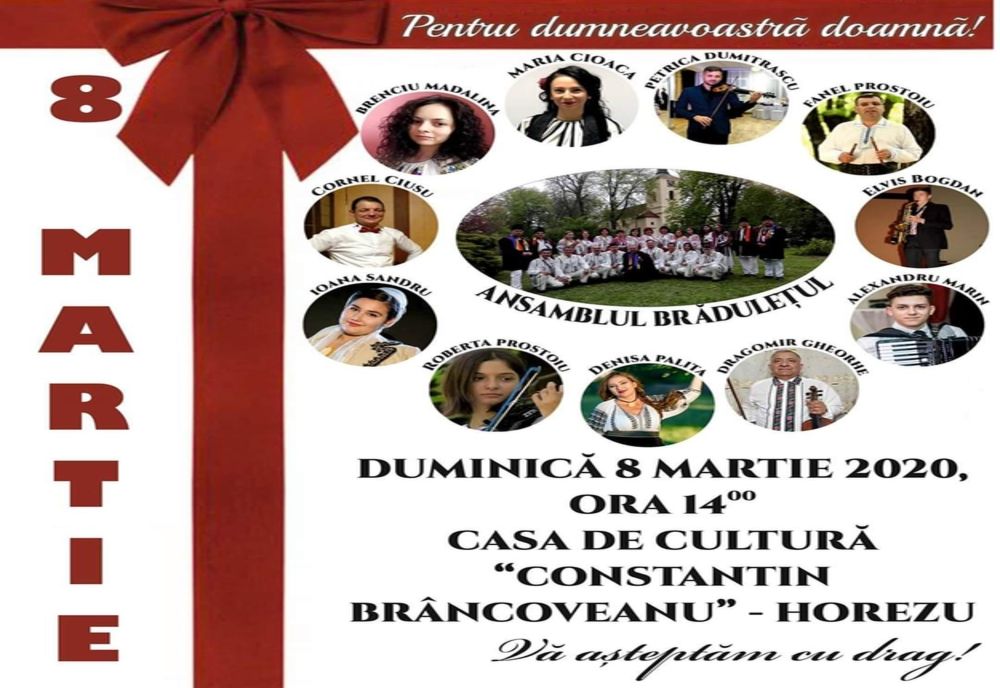 Ansamblul Brădulețul cântă la Horezu cu prilejul zilei de 8 martie 