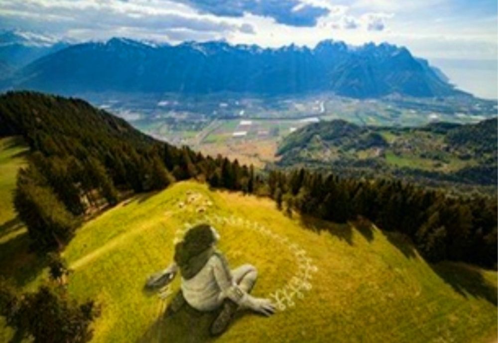 Grafitti grandios în Alpii Elvețieni