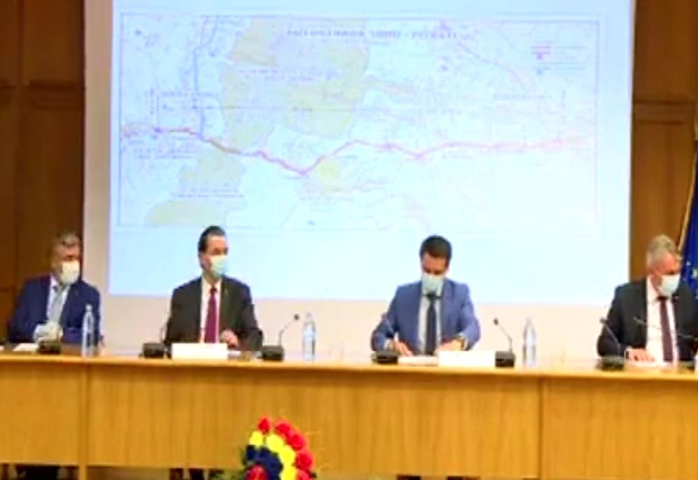 Contractul pentru secțiunea 5 a autostrăzii Sibiu- Pitești, semnat astăzi, in prezența premierului 