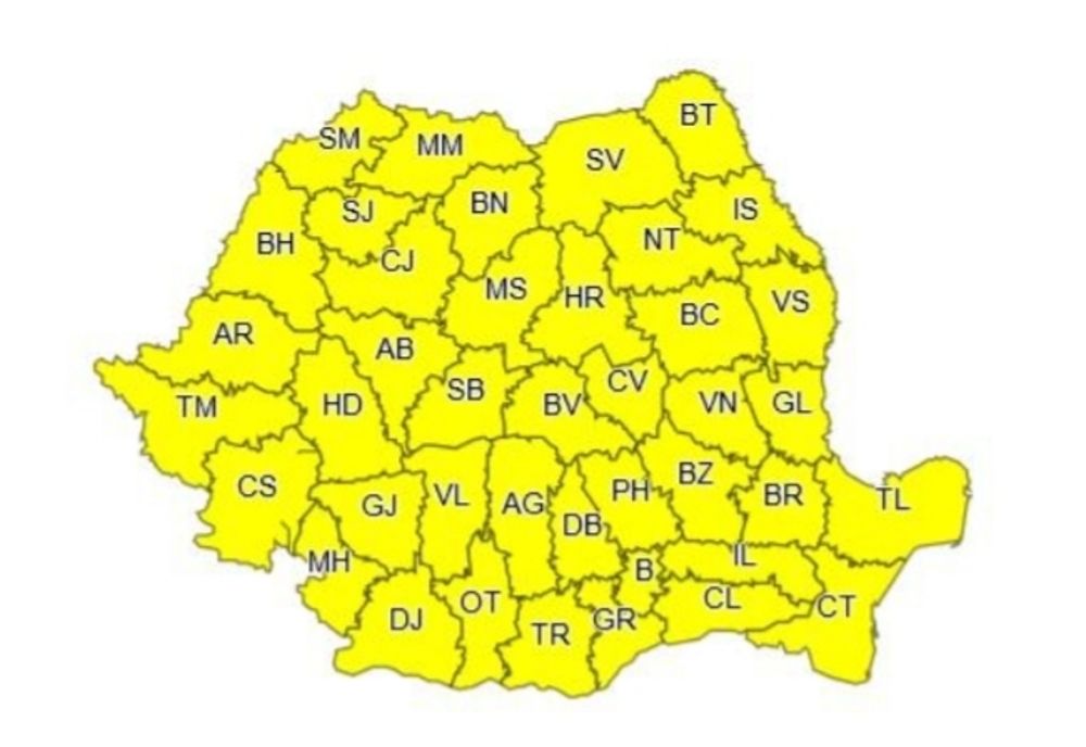Cod portocaliu de vreme severă în România