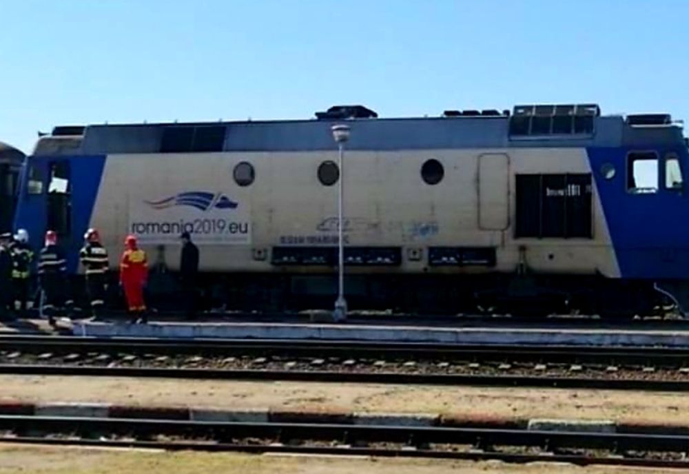 Locomotivă în flăcări