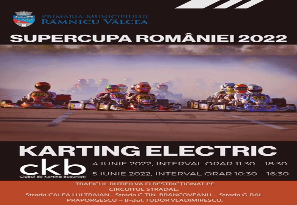 SuperCupa României la karting electric va avea loc la Râmnicu Vâlcea. Restricții în zona centrală