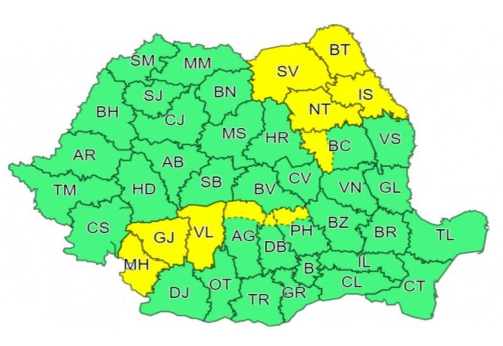 Ploi, vijelii şi ninsori pentru următoarea perioadă. A fost emis Cod Galben