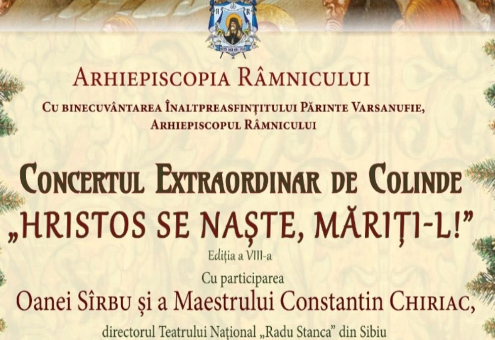 Concert de Colinde „Hristos Se naște, măriți-L!”, la Râmnicu Vâlcea