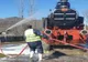 Locomotiva cu abur de la intrarea în Petroșani, recondiționată